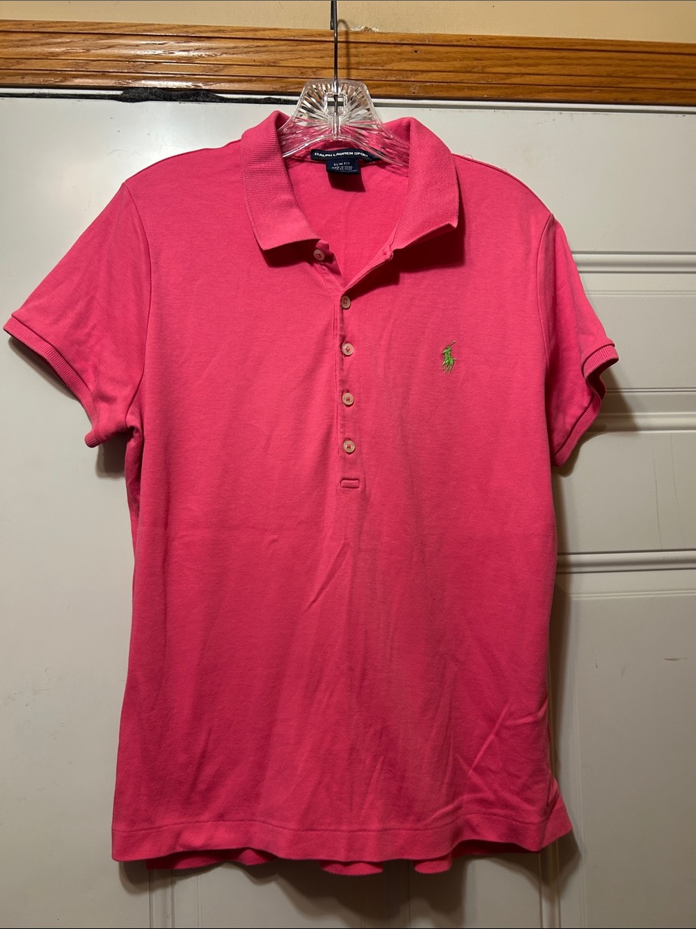 Ralph Lauren Hot Pink Polo with Green Logo XL - Picture 1 of 3
